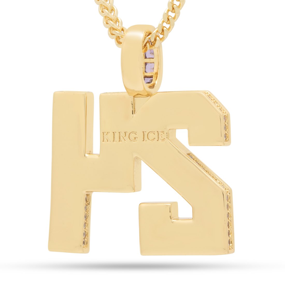 Black Mamba Classic Number 24 Necklace  in  14K Gold / 1.7" by King Ice