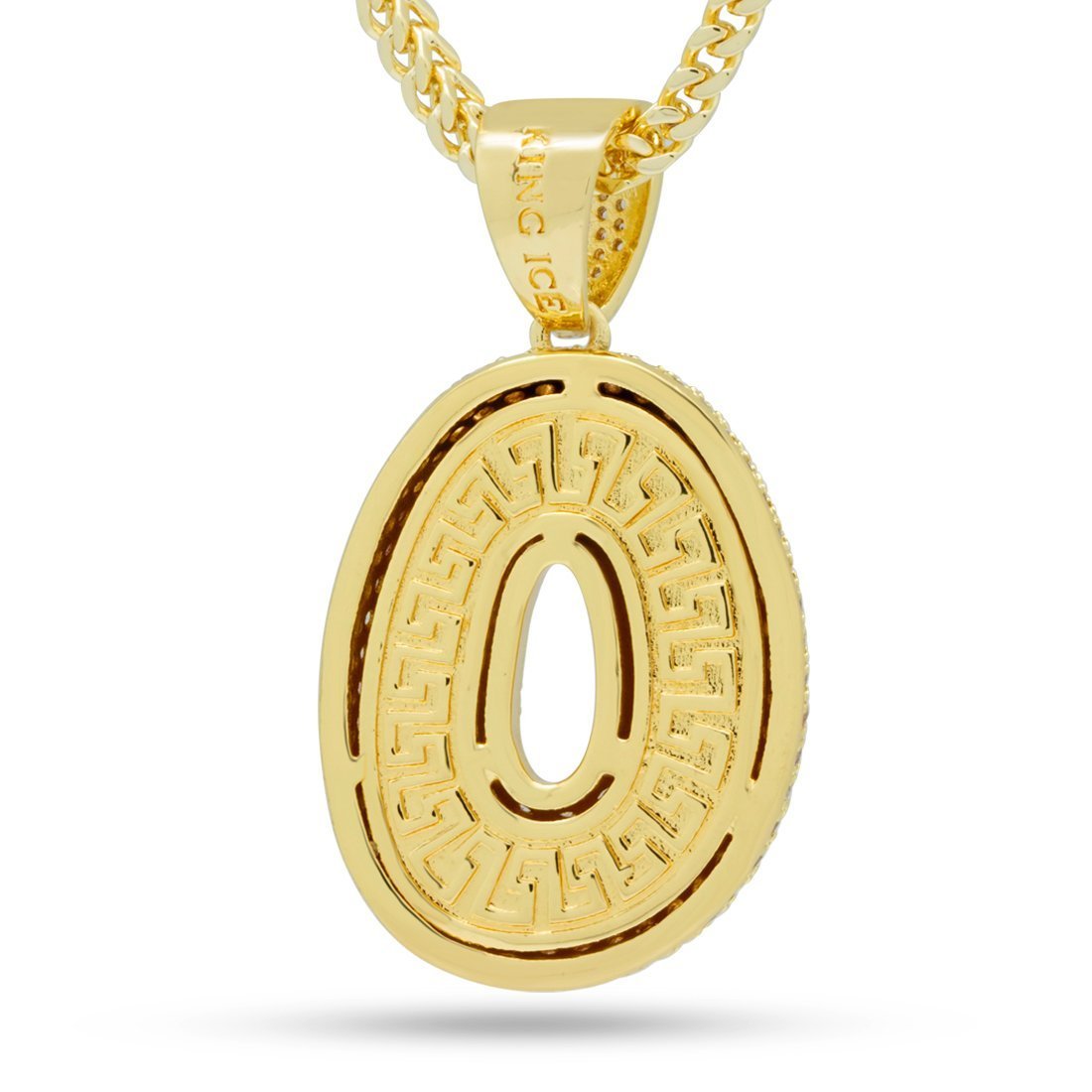 Bubble Letter O Necklace  in  14K Gold / 1.7" by King Ice