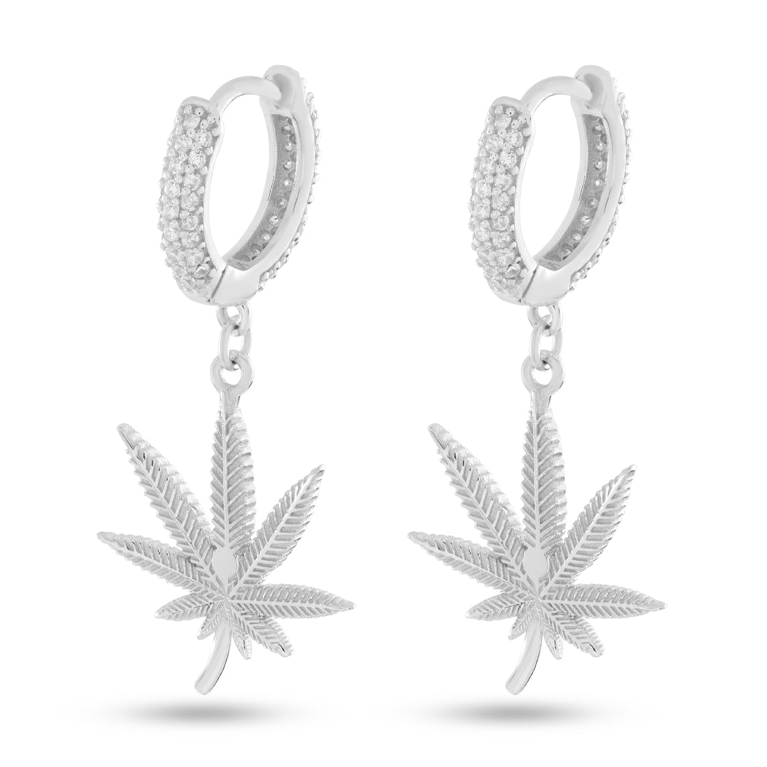 Cannabis Leaf Hanging Earrings  in  by King Ice