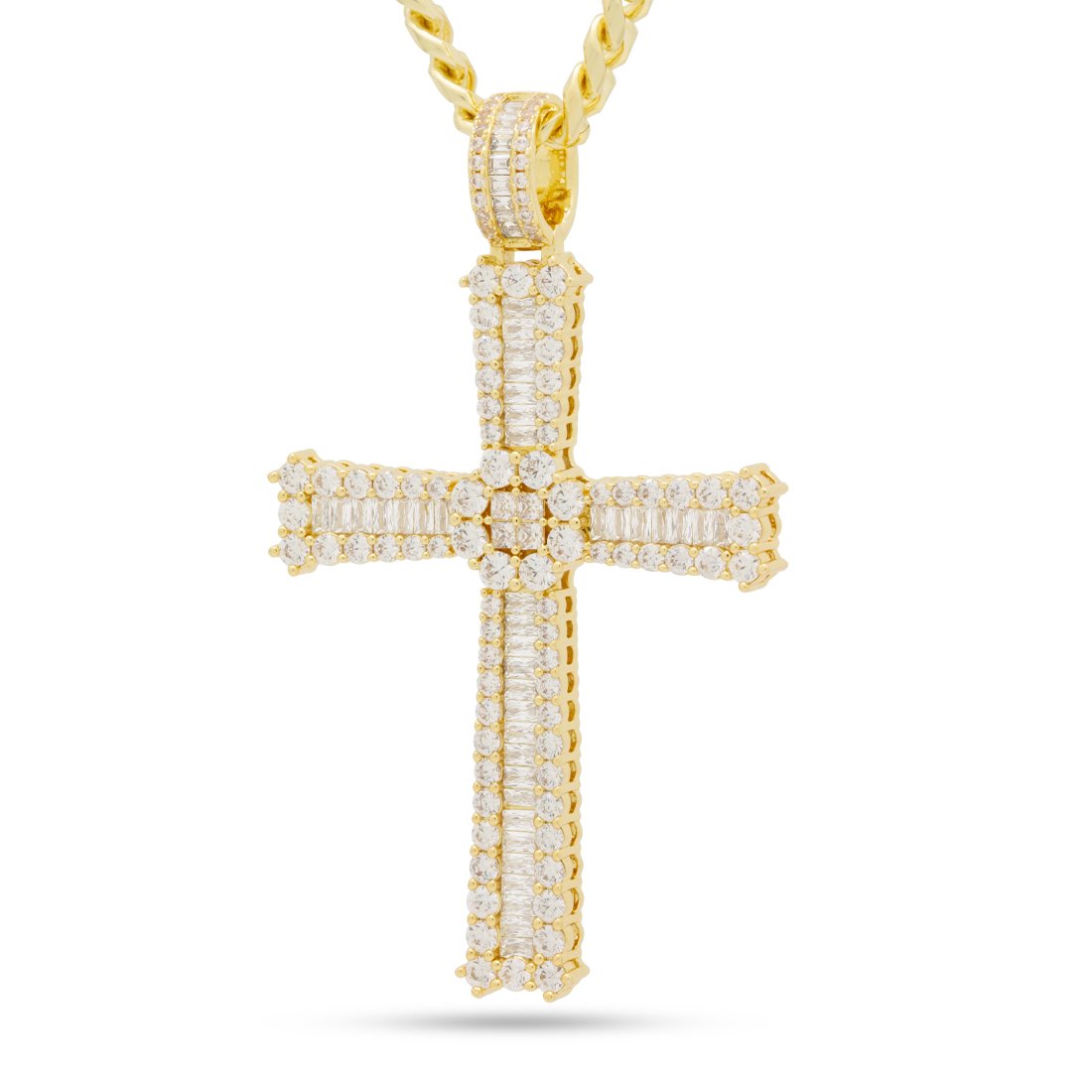 Celtic Cross Necklace  in  14K Gold / 2.7" by King Ice