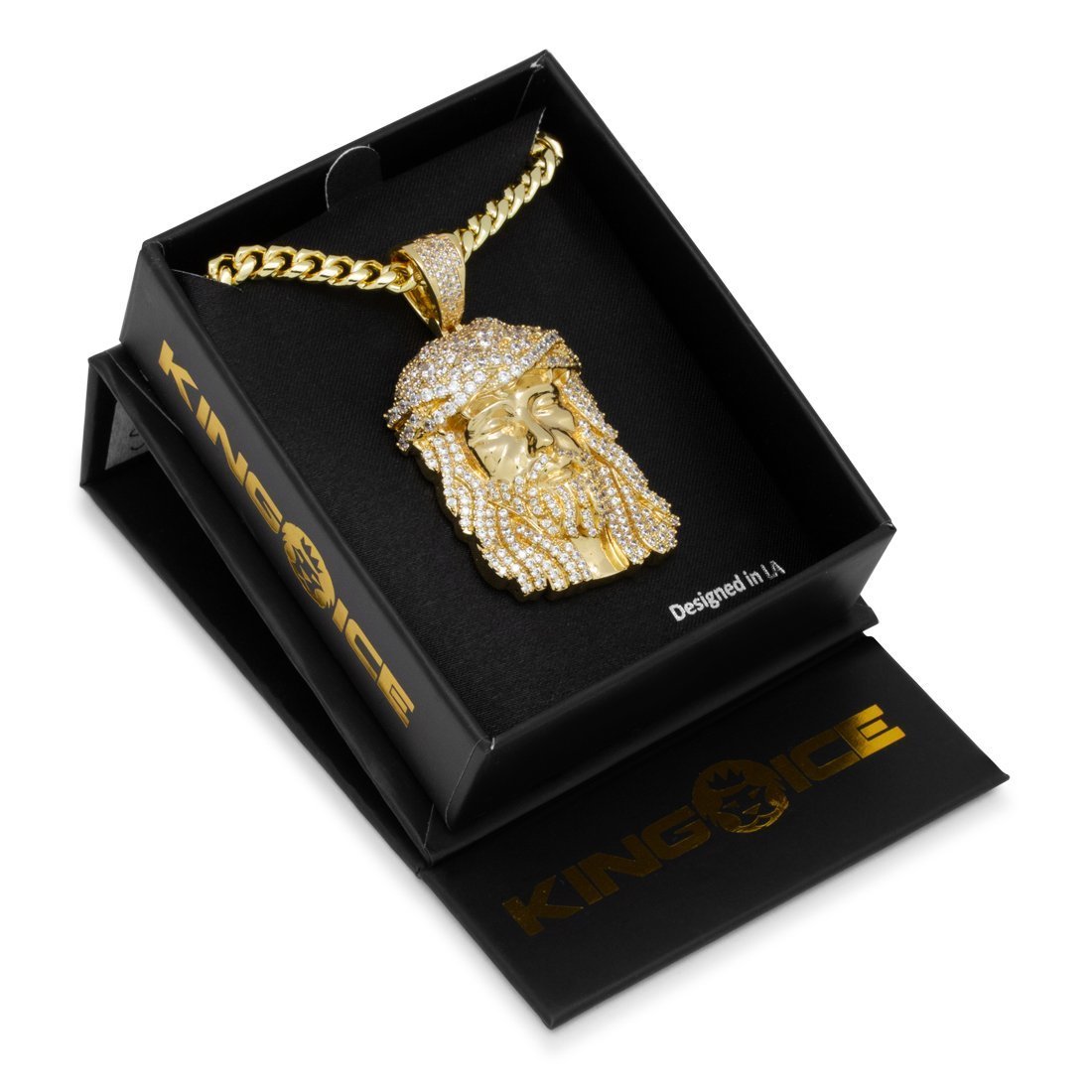 Christ Head Necklace  in  by King Ice