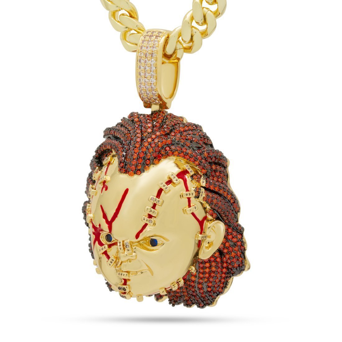 Chucky x King Ice - Bad Guy Necklace  in  14K Gold / 3.3" by King Ice