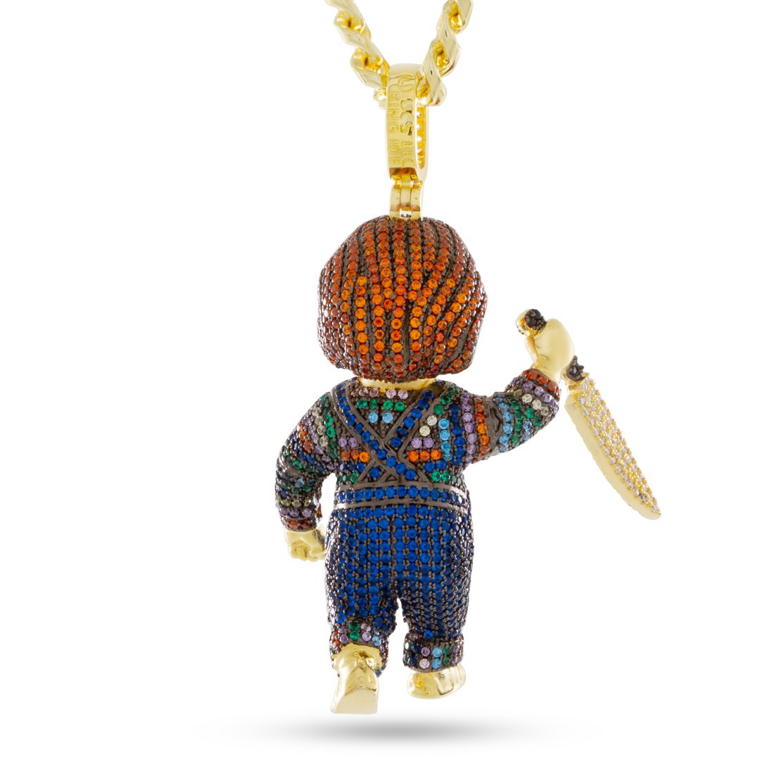 Chucky x King Ice - Evil Chucky Doll Necklace  in  14K Gold / 2.4" by King Ice