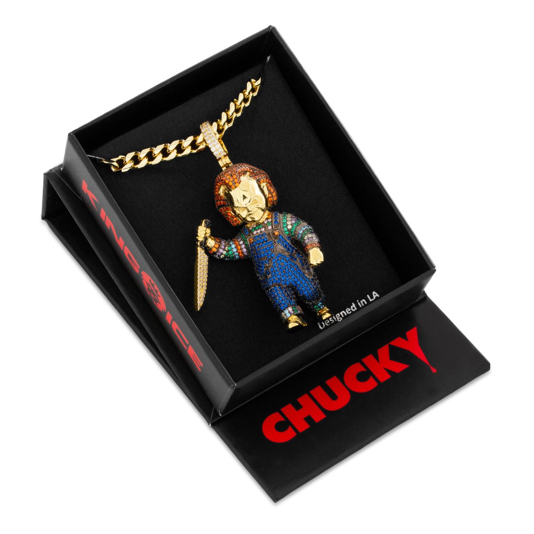 Chucky x King Ice - Evil Chucky Doll Necklace  in  14K Gold / 2.4" by King Ice