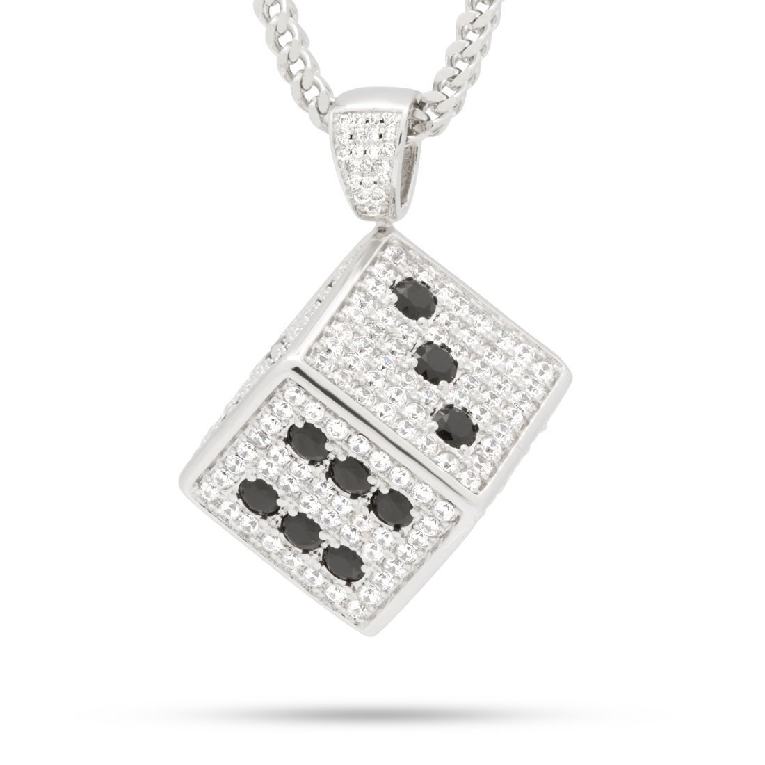 Dice Necklace  in  White Gold / 1.7" by King Ice