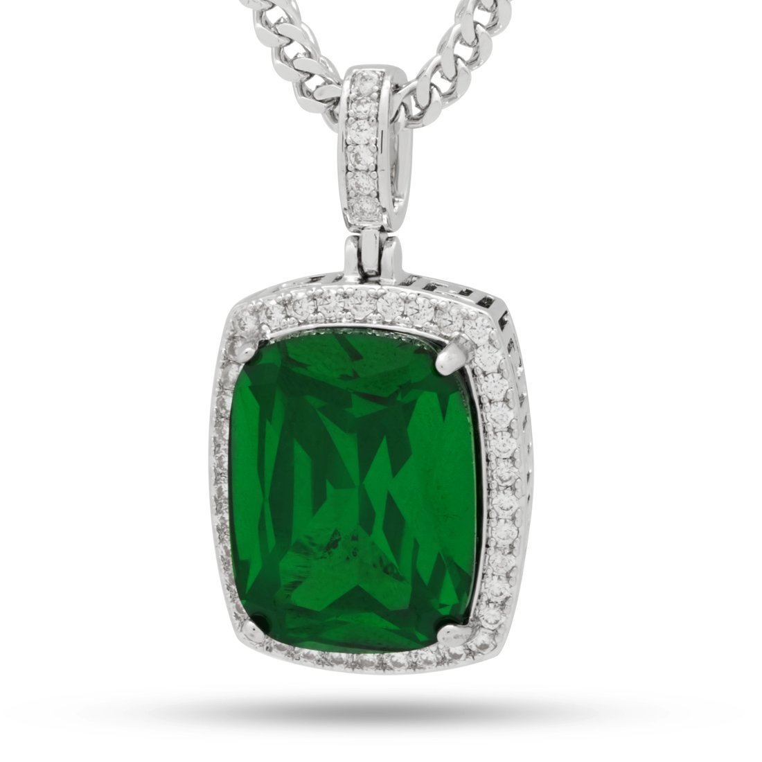 Emerald Crown Julz Necklace  in  White Gold / 1.5" by King Ice