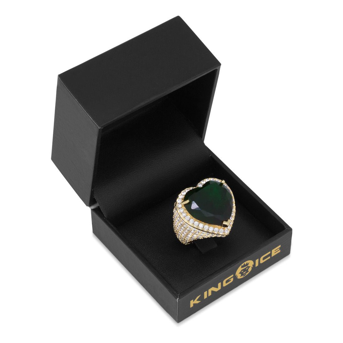 Emerald Heart Ring  in  by King Ice