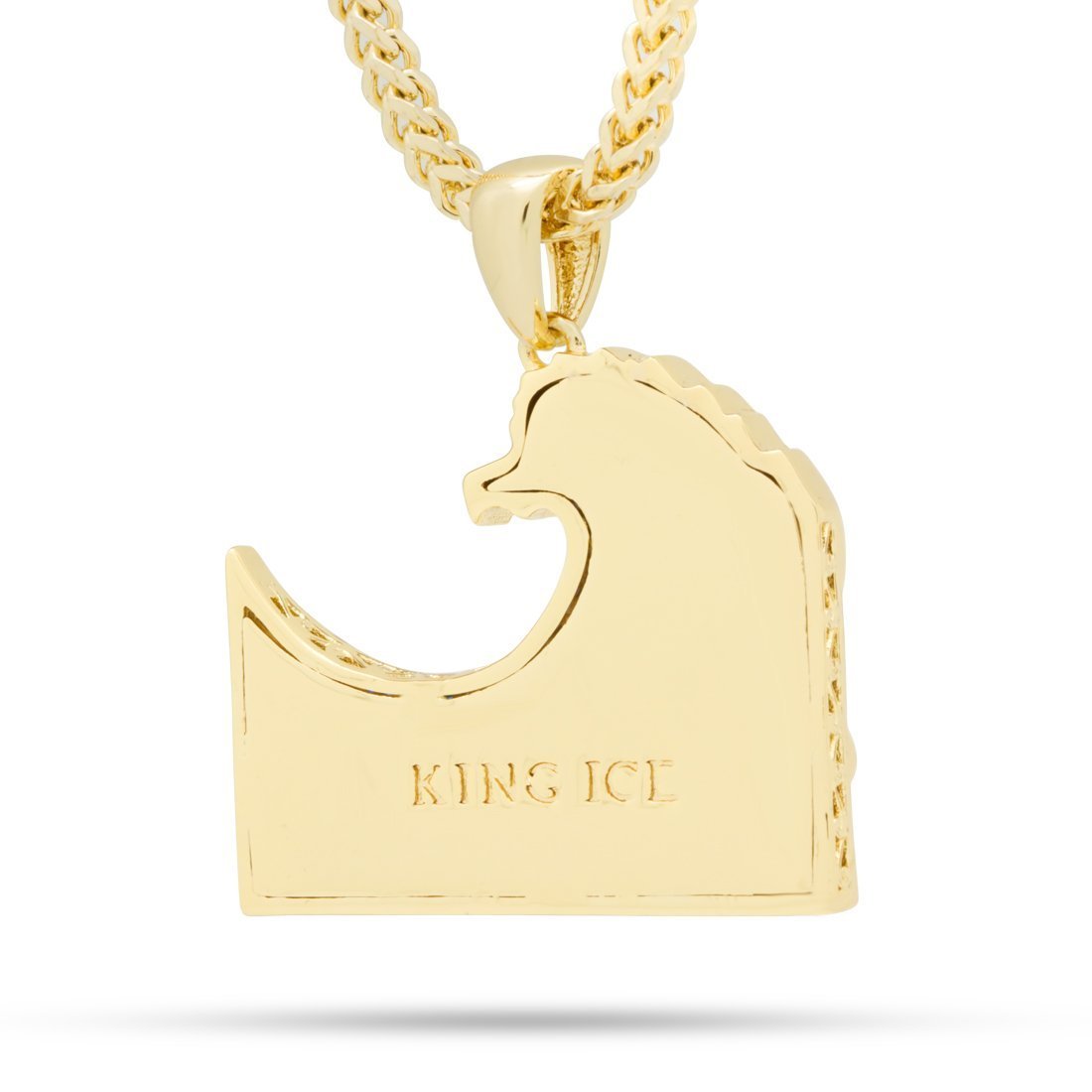 Great Wave Necklace  in  14K Gold / 1.5" by King Ice