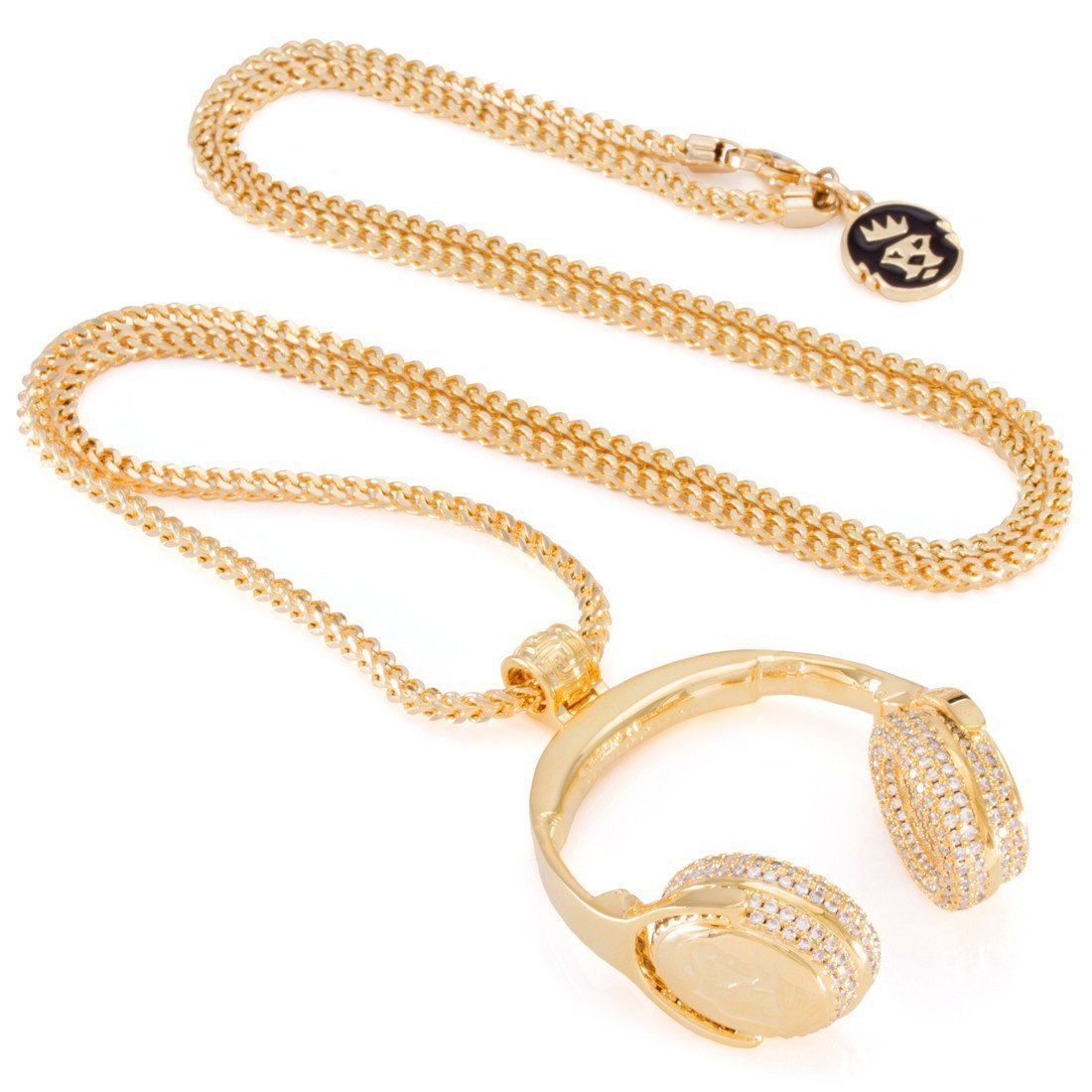 Headphones Necklace  in  14K Gold / 1.7" by King Ice