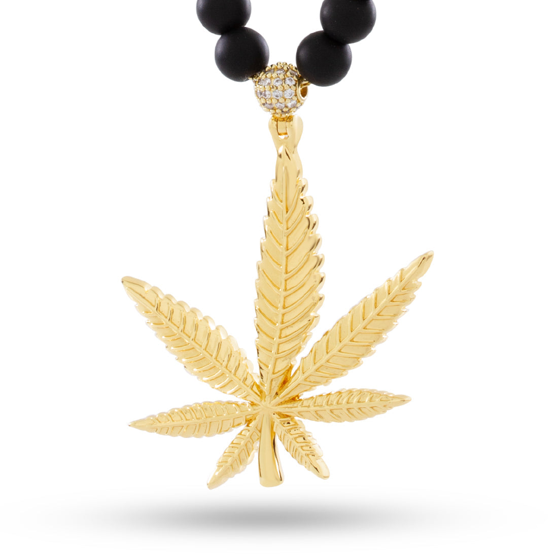 High Rise Cannabis Leaf Necklace  in  by King Ice