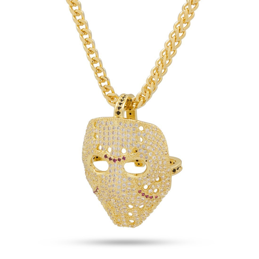 Hockey Mask Necklace  in  14K Gold / 1.3" by King Ice