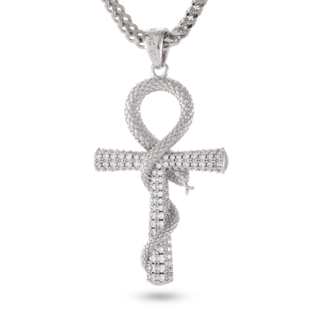 Iced-Out Apep and Ankh Key Necklace  in  by King Ice