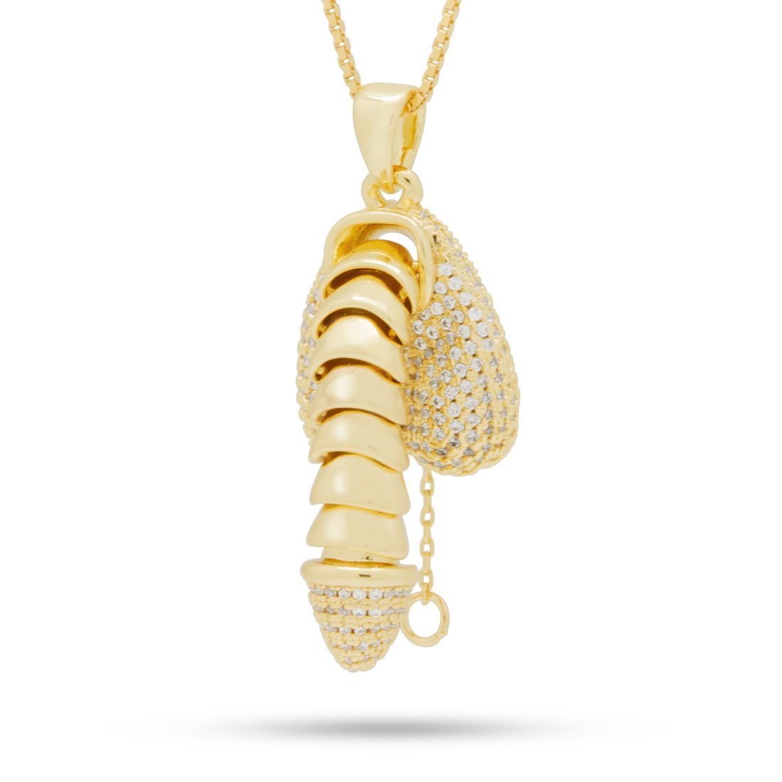 Iced Erotic Erecting Penis Necklace  in  14K Gold / 1.5" by King Ice