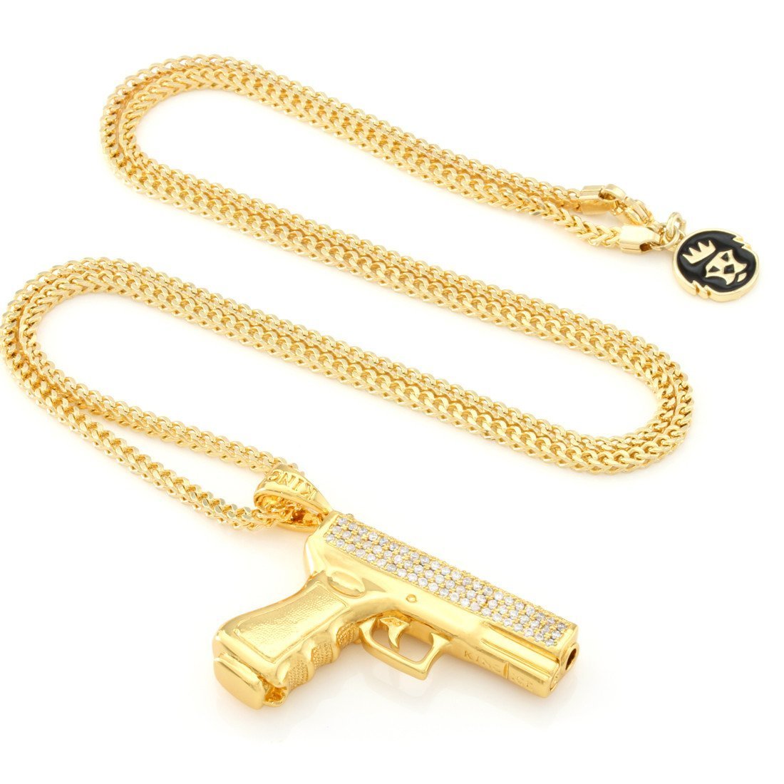 Iced Handgun Necklace  in  by King Ice