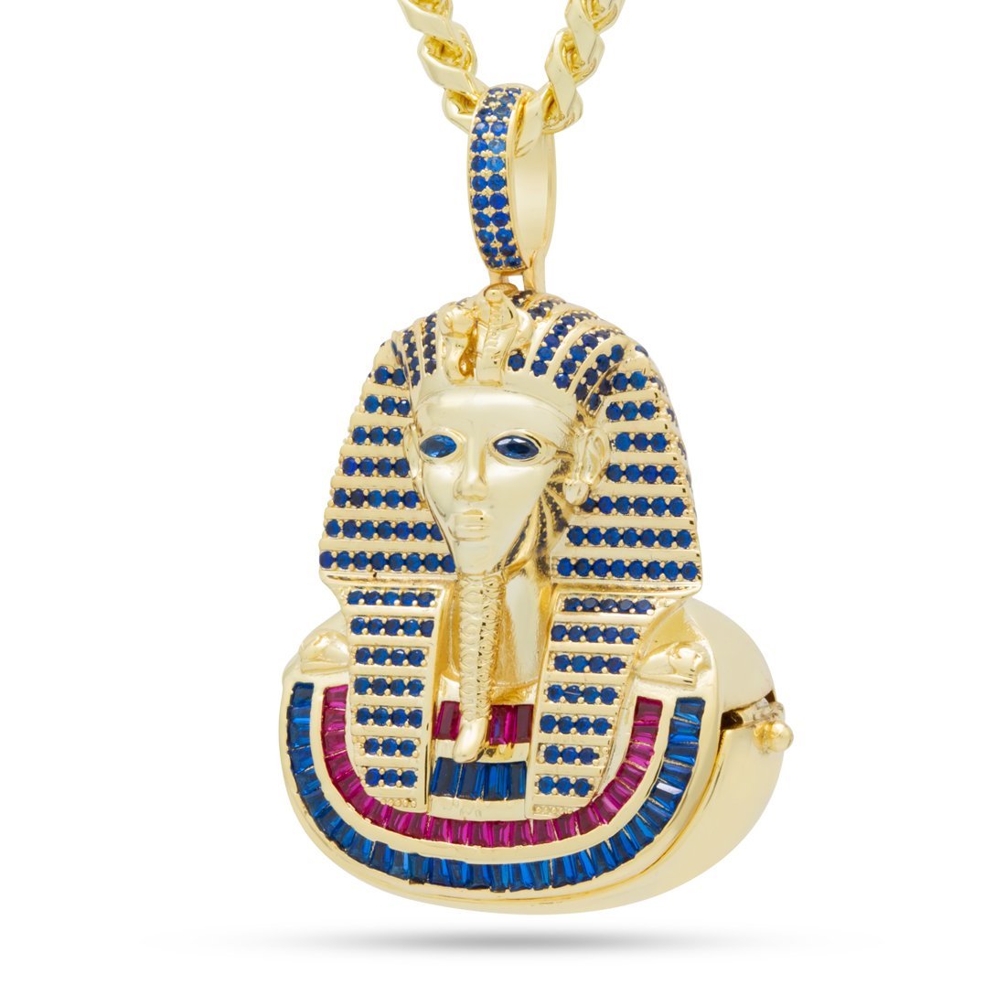 Iced King Tut Stash Necklace  in  14K Gold / 2.1" by King Ice