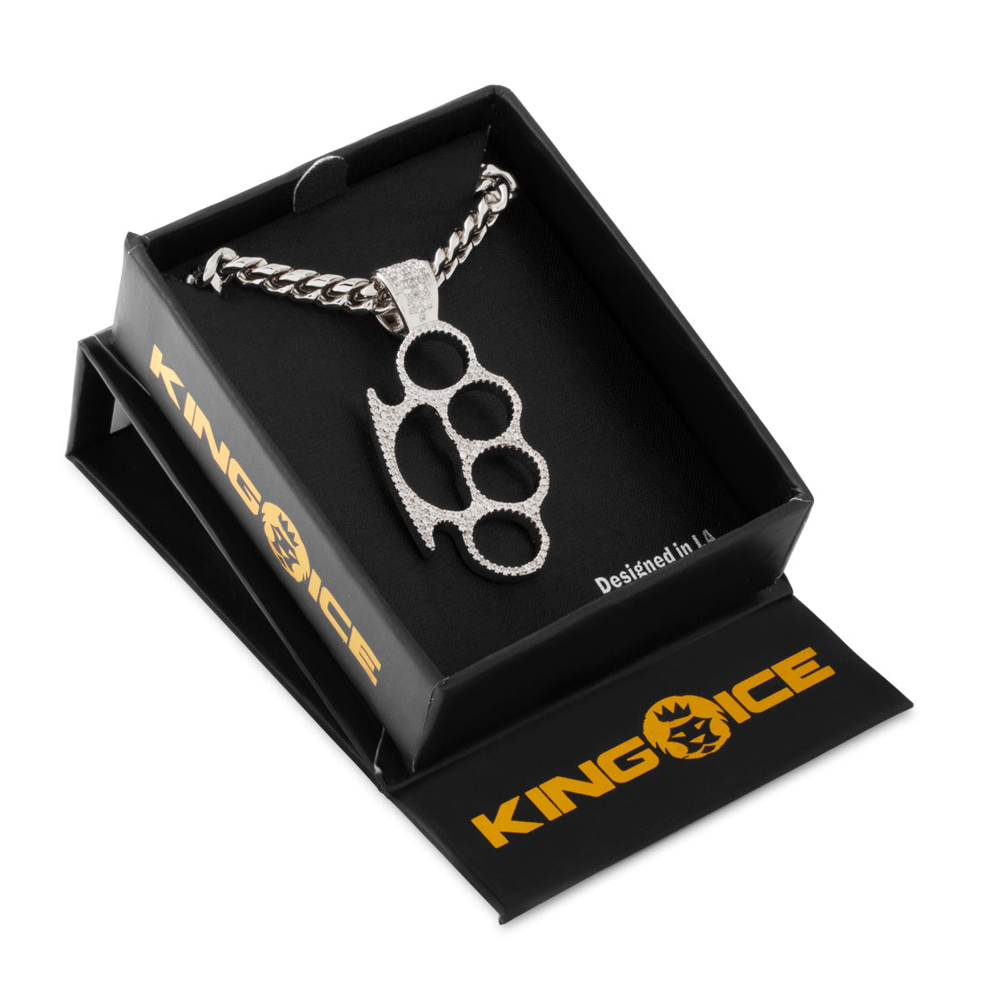 Iced Knuckle Dusters Necklace  in  by King Ice