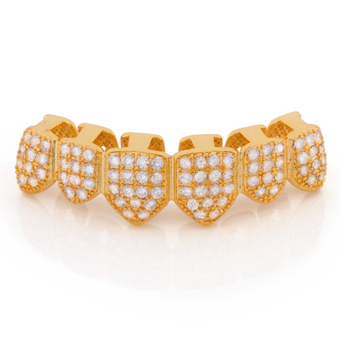 Iced Studded Grillz  in  14K Gold / Bottom by King Ice