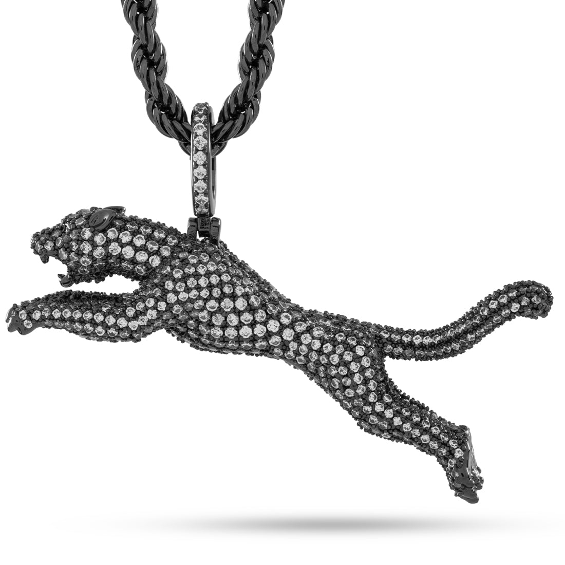 Jaguar Necklace  in  Black Gold / 1.9" by King Ice