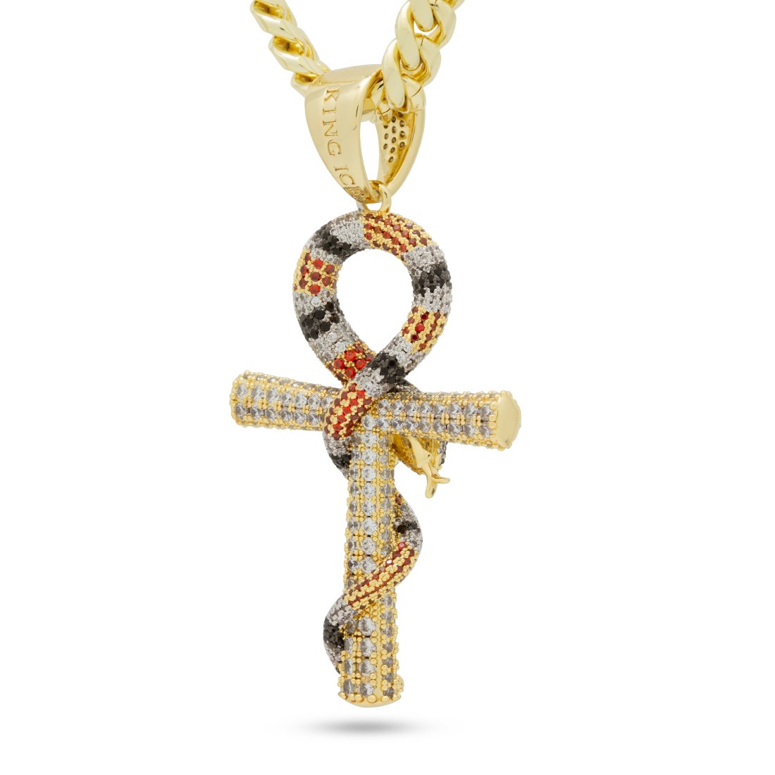 King Snake Ankh Key Necklace  in  by King Ice