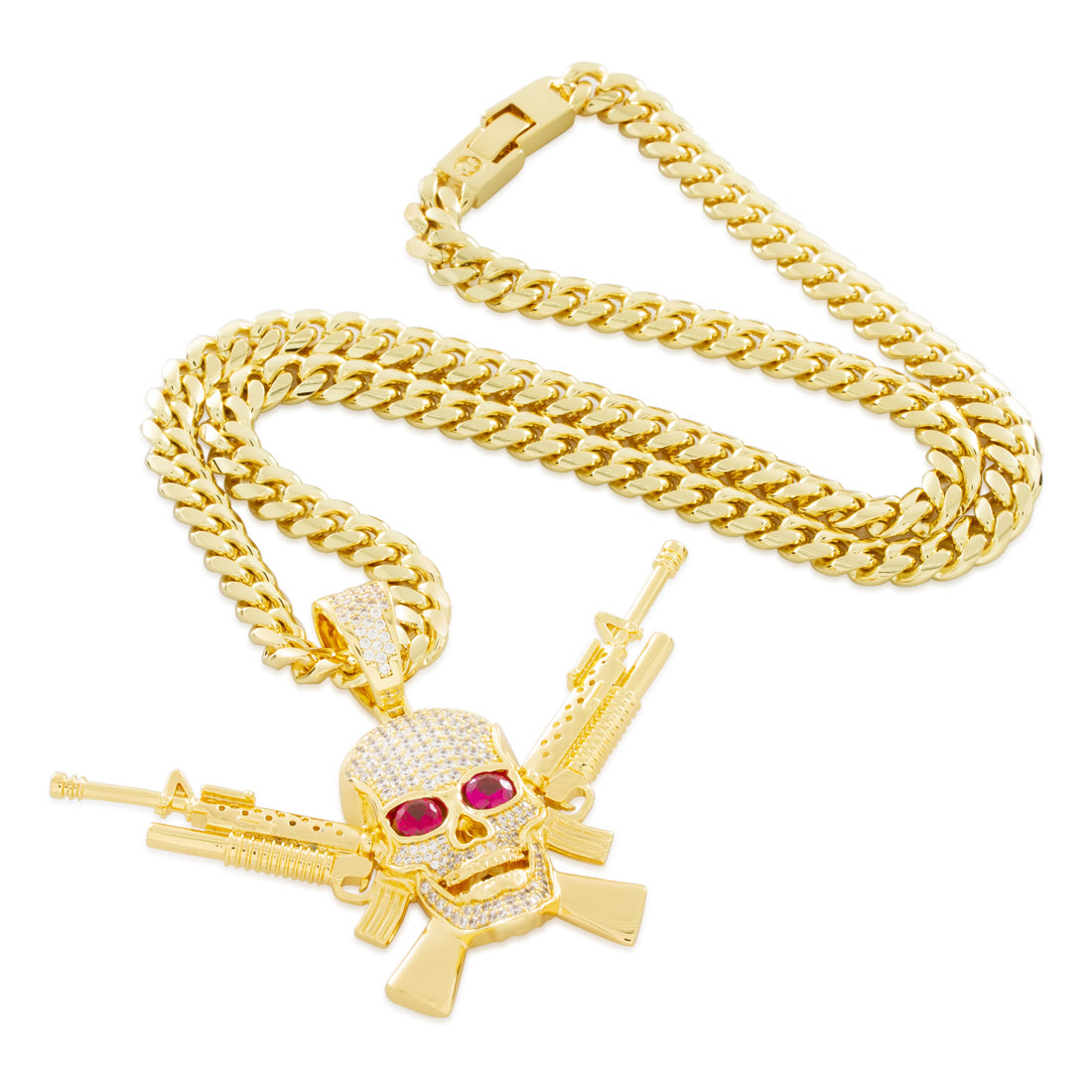 M16 Jolly Roger Necklace  in  by King Ice