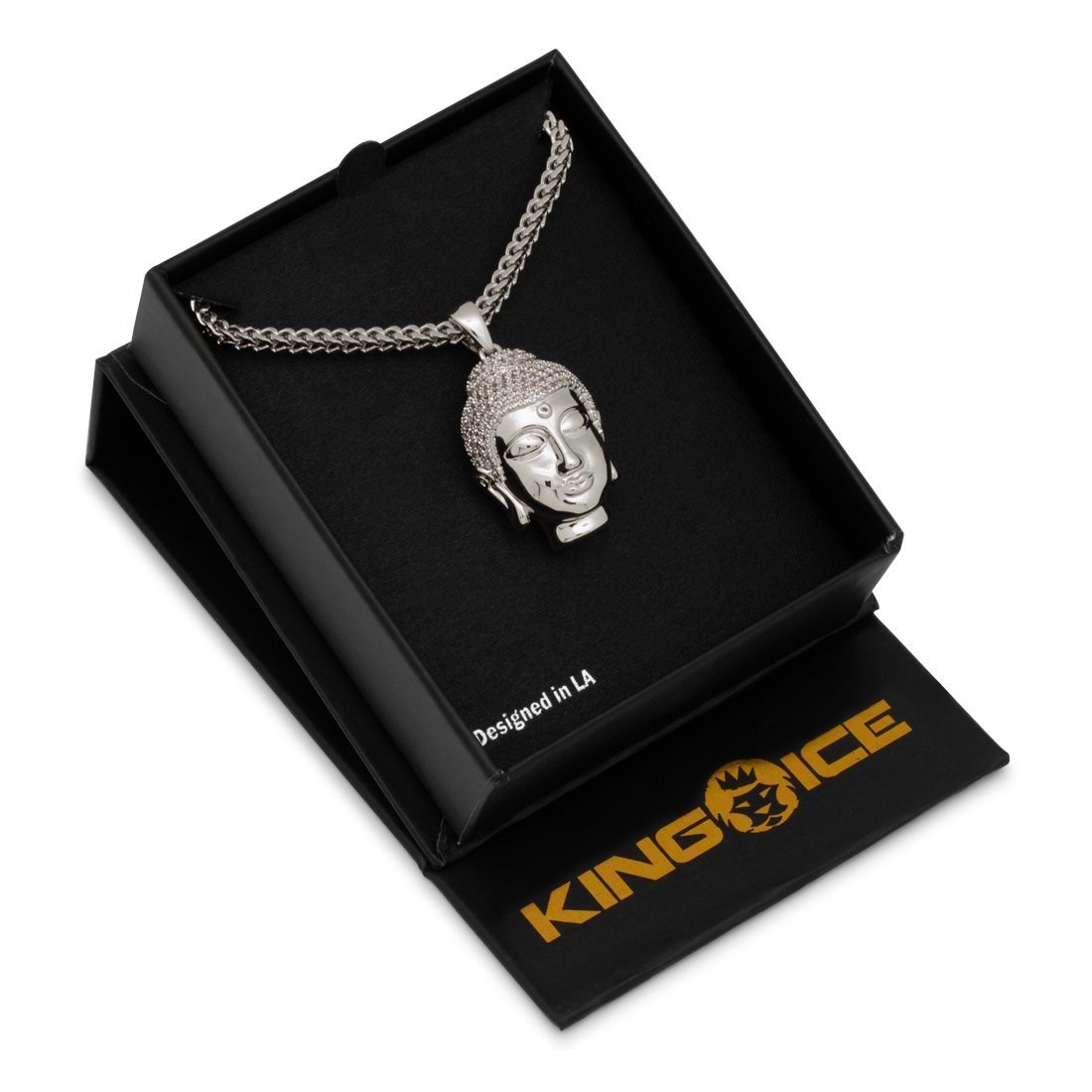 Mini Polished Buddha Necklace  in  by King Ice