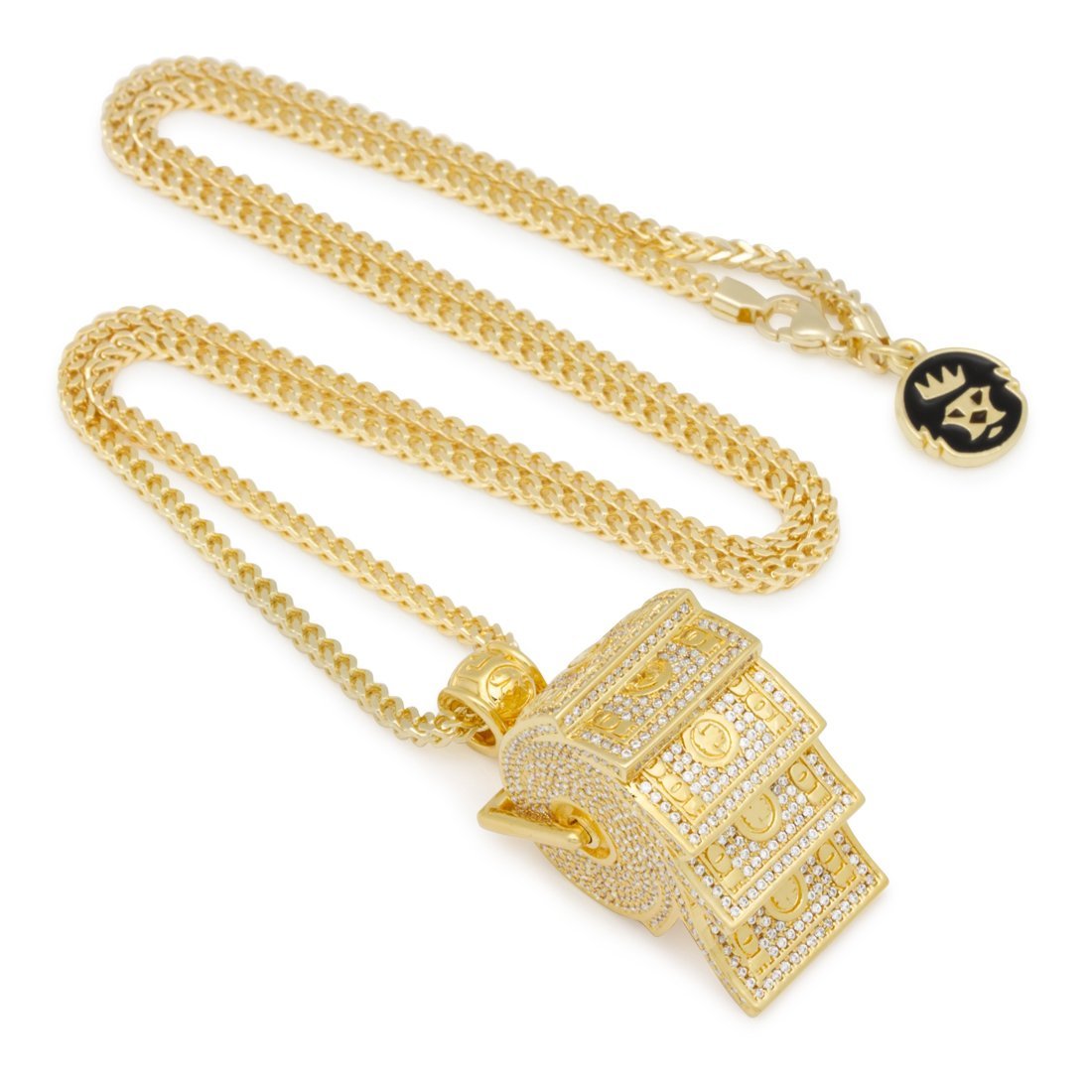 Money Roll Necklace  in  14K Gold / 1.7" by King Ice