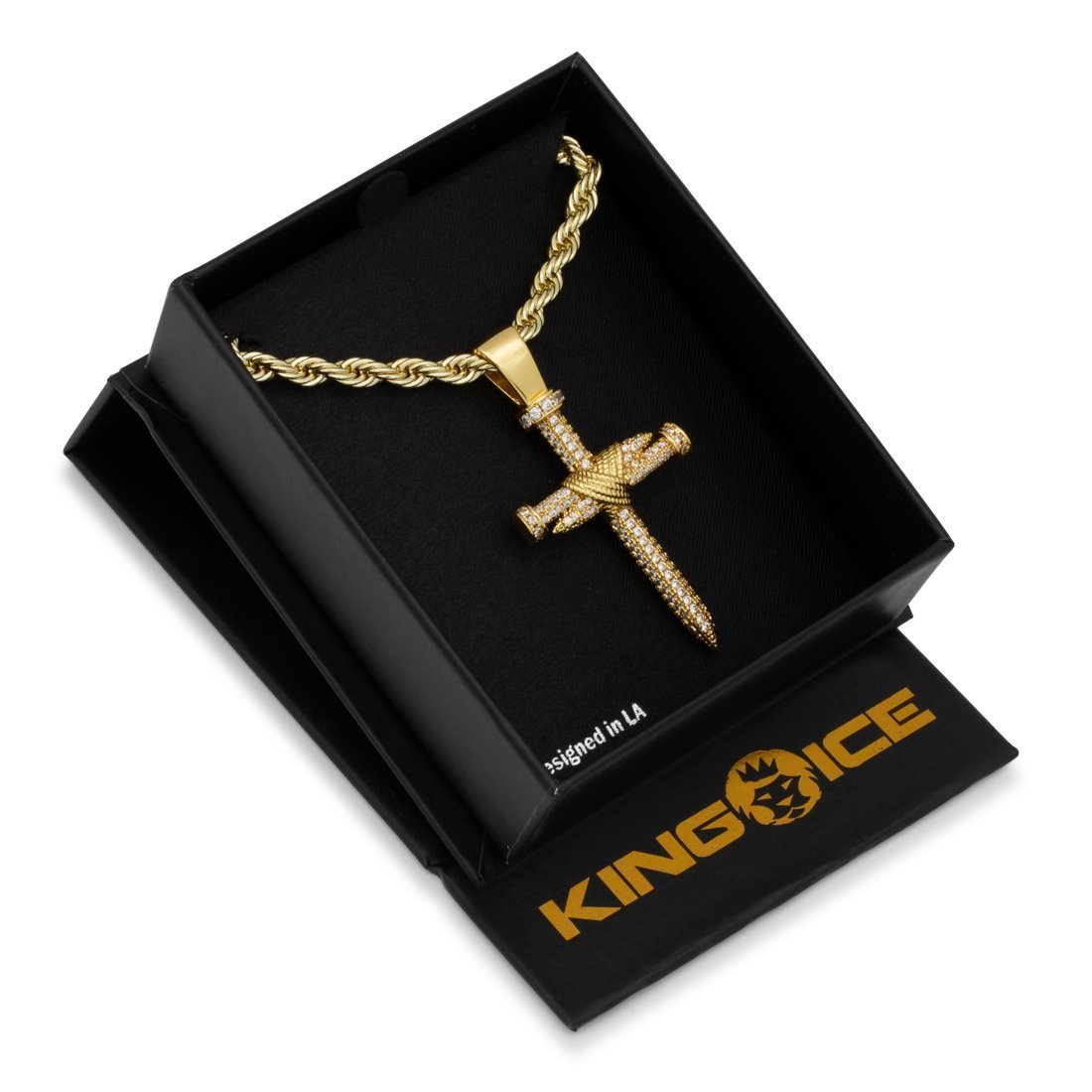 Nail Cross Necklace  in  by King Ice