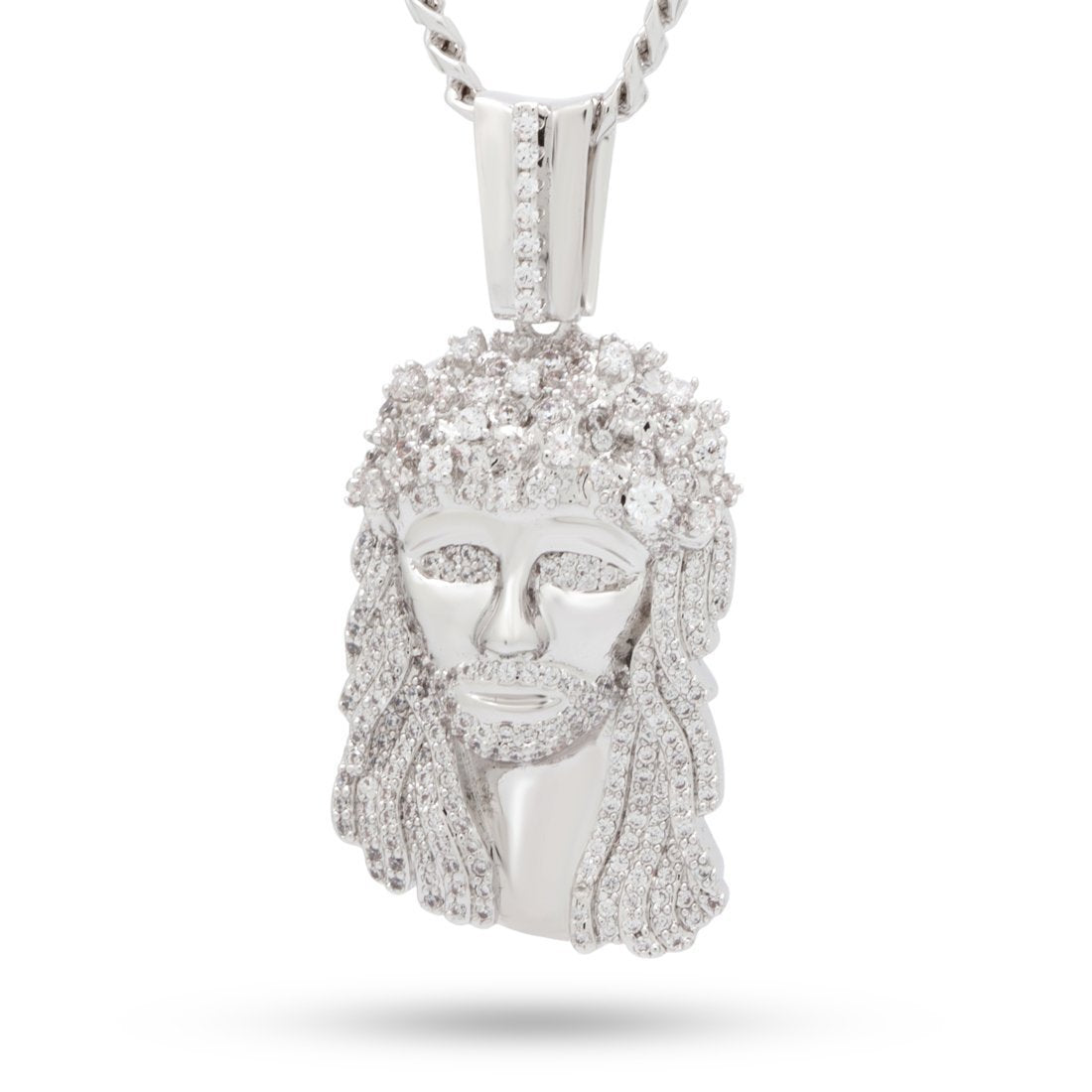 Notorious B.I.G. x King Ice - Biggie Jesus Necklace  in  White Gold / 1.2" by King Ice