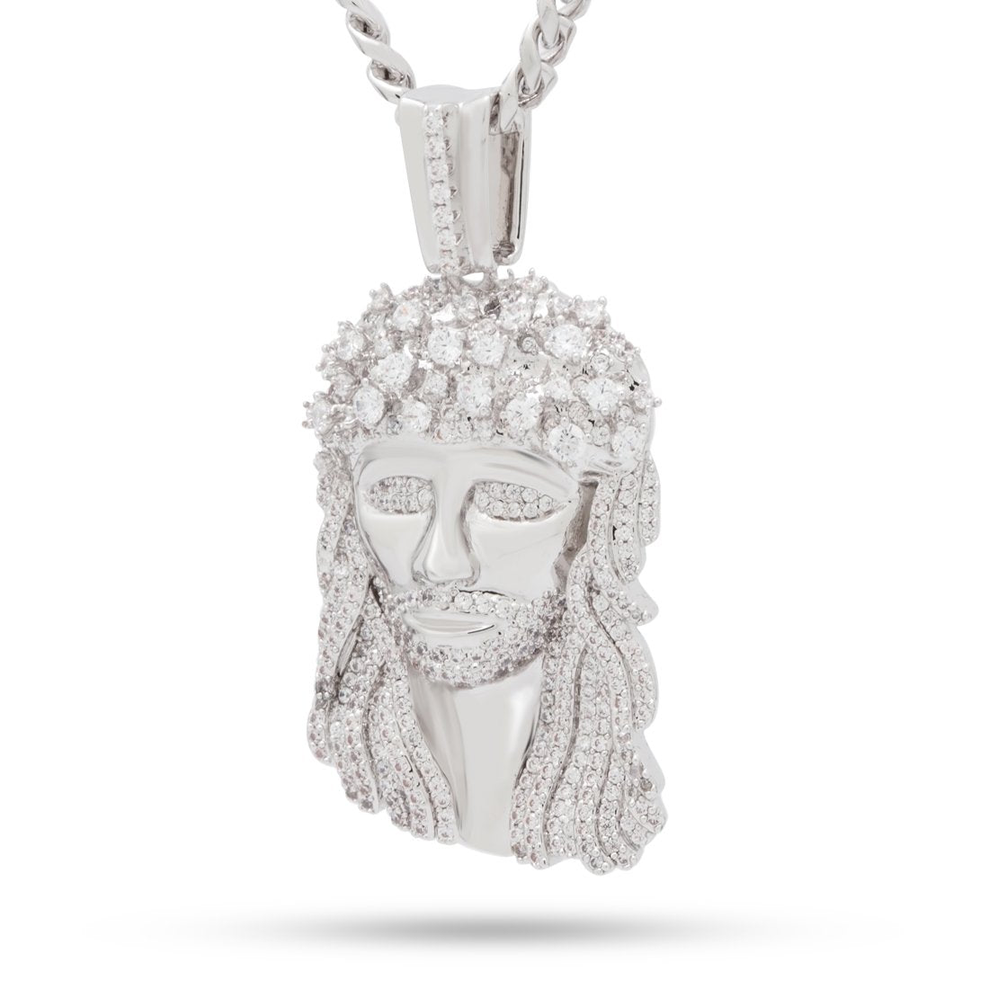 Notorious B.I.G. x King Ice - Biggie Jesus Necklace  in  White Gold / 1.7" by King Ice