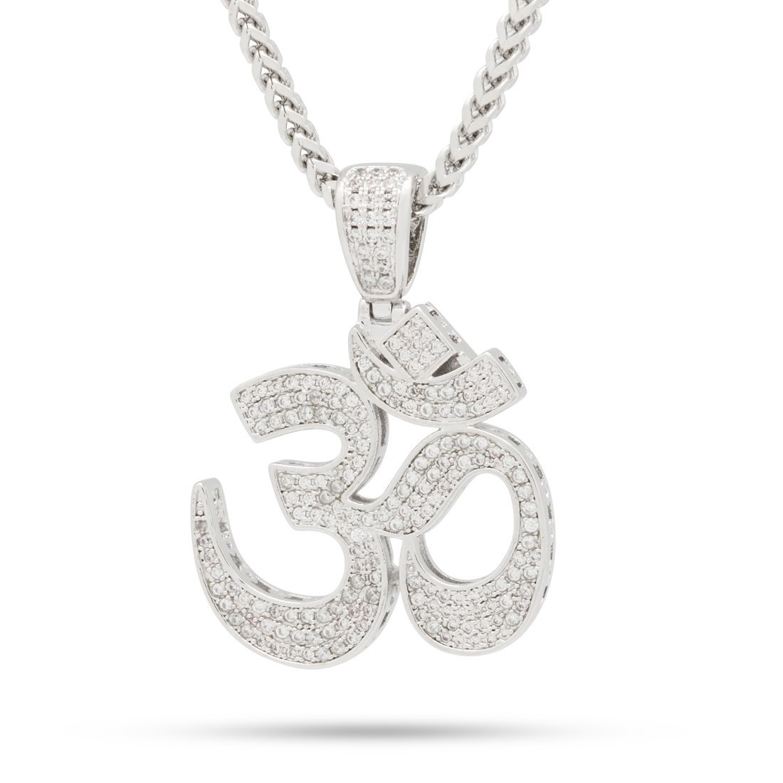 Om Necklace  in  White Gold / 1.6" by King Ice