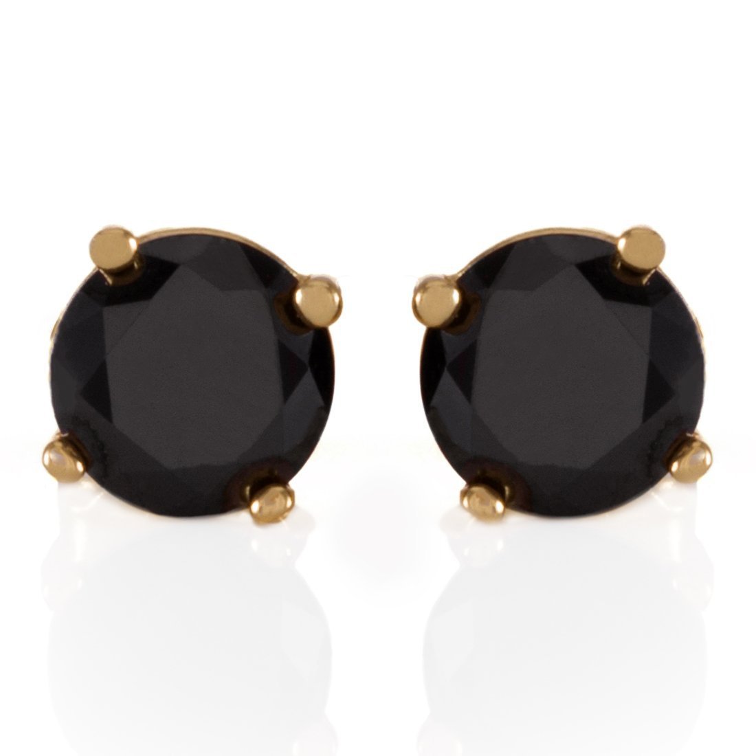 Onyx Brilliant-Cut Stud Earrings  in  by King Ice