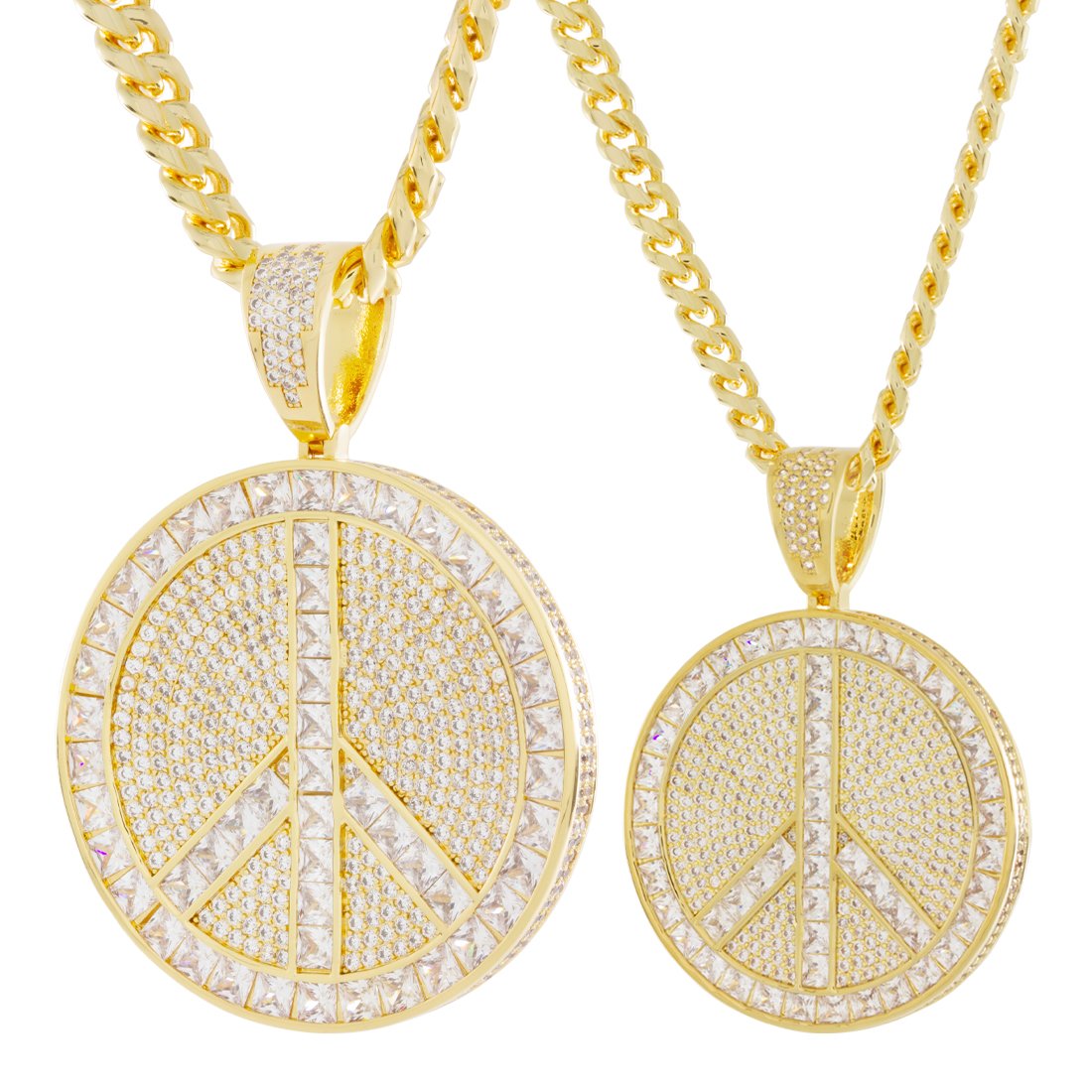 Peace and Love Medallion Necklace  in  by King Ice