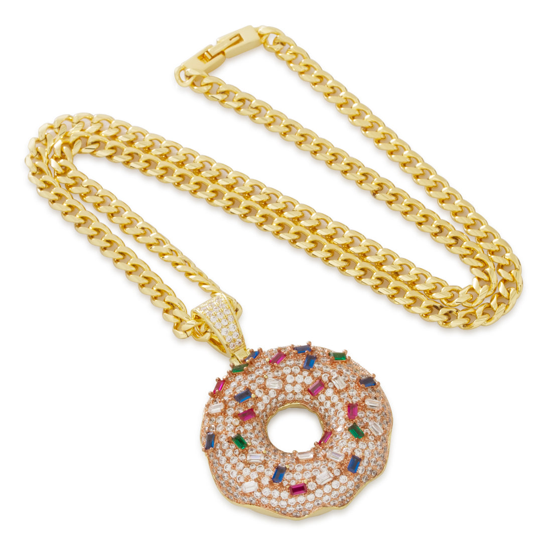 Pink Donut Necklace  in  by King Ice