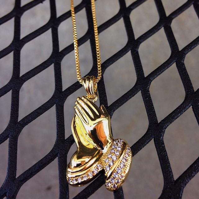 Praying Hands Emoji Necklace  in  by King Ice