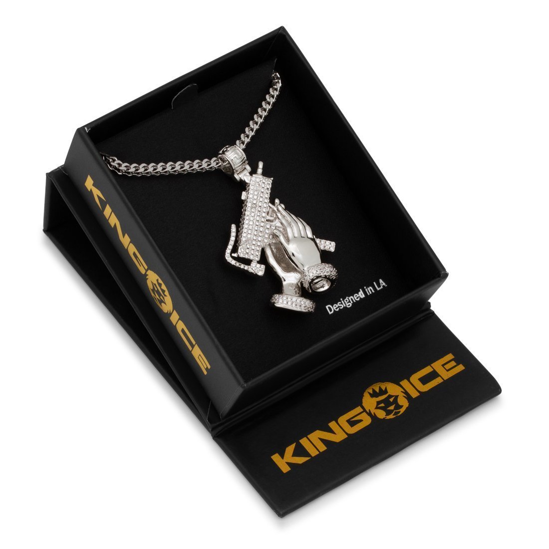 Praying Hands of Defense Necklace  in  by King Ice