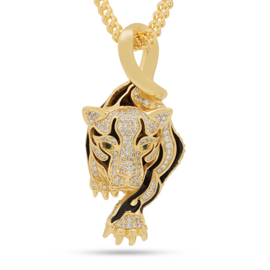 Prowl Panther Necklace  in  14K Gold / 2" by King Ice