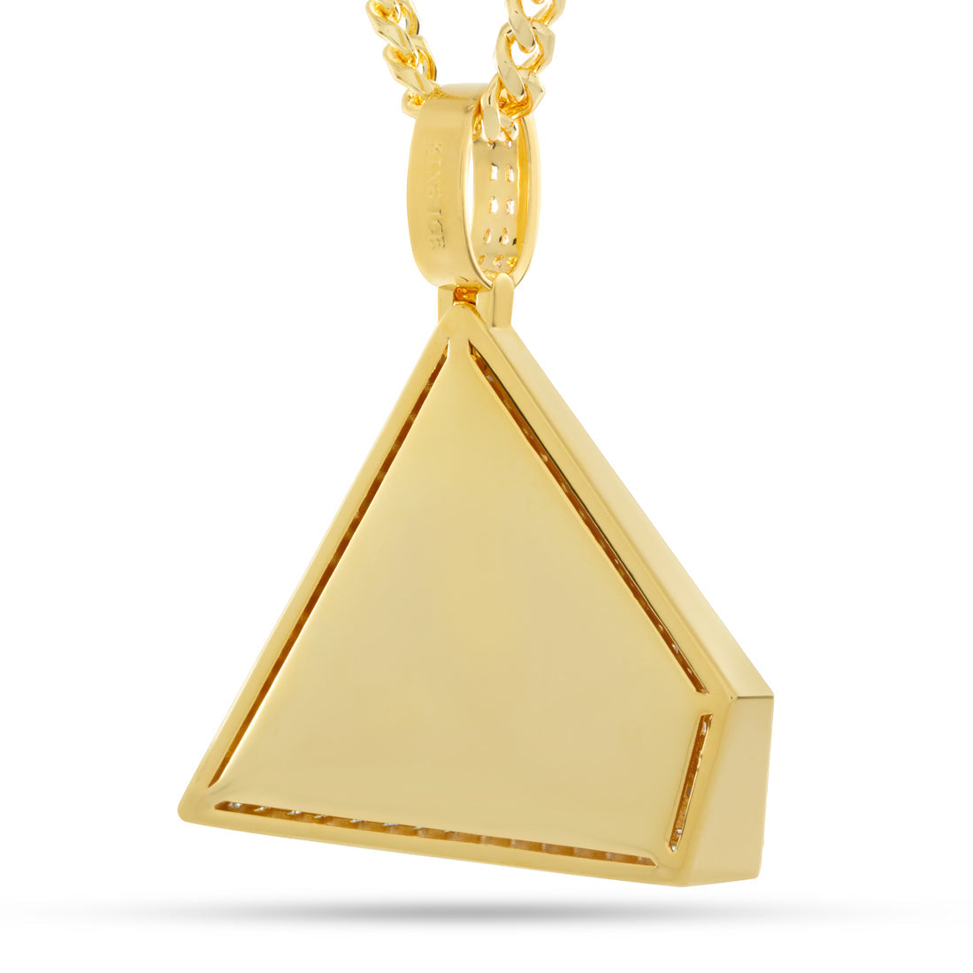 Pyramid of Enlightenment Necklace  in  14K Gold / 2.5" by King Ice