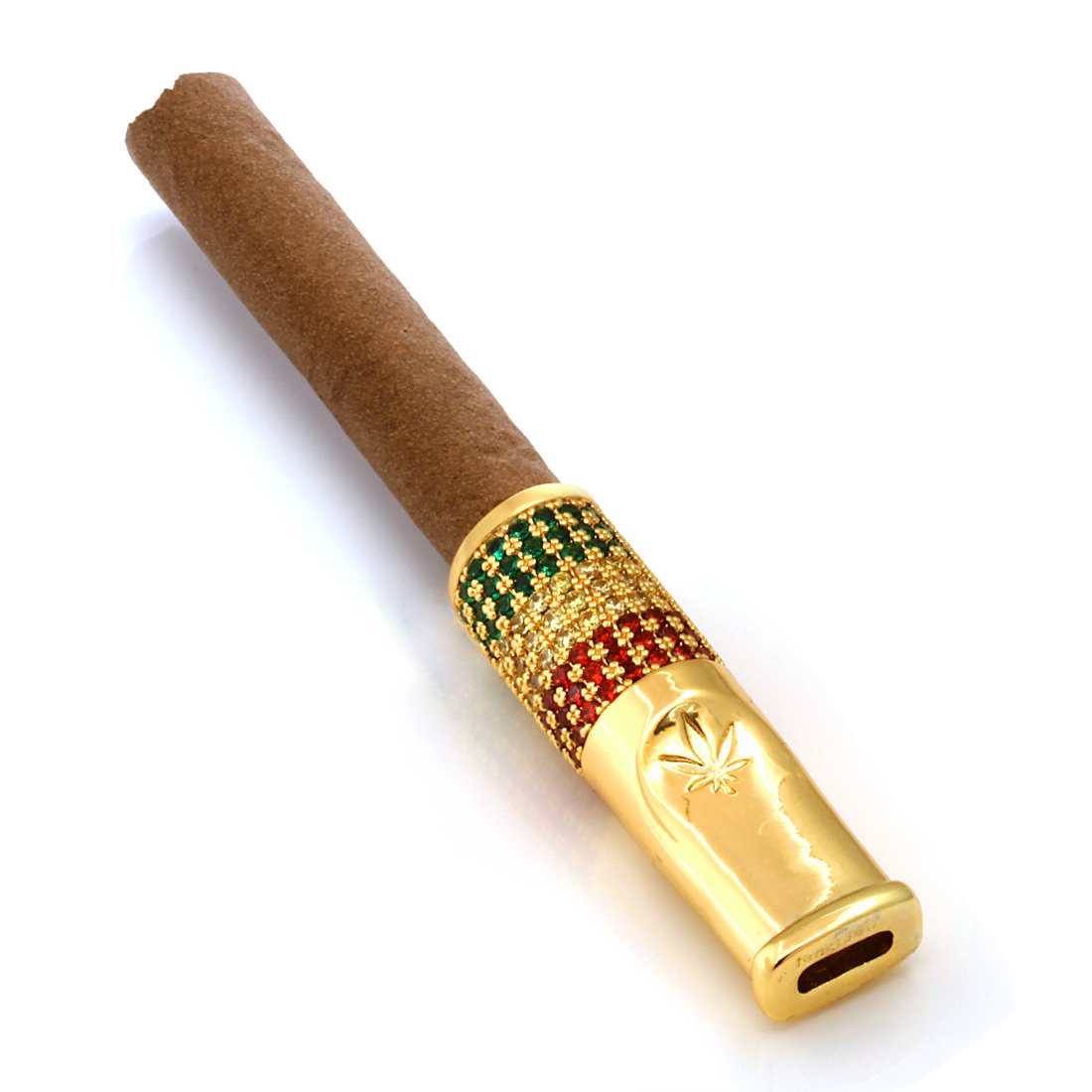 Rasta Blunt Tip  in  14K Gold by King Ice