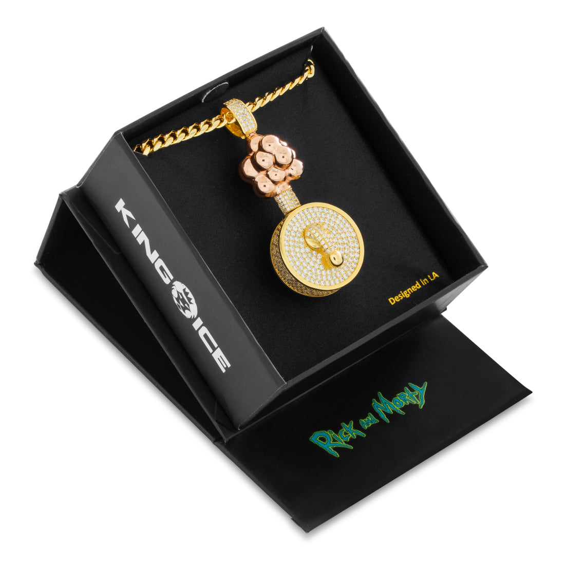 Rick and Morty x King Ice - Plumbus Necklace  in  14K Gold / 2.6" by King Ice