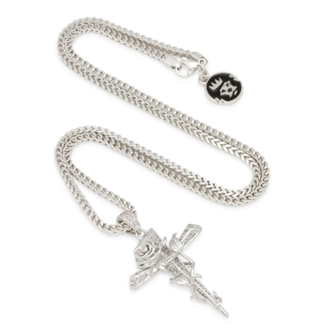 Rose Thorned Cross Necklace  in  by King Ice