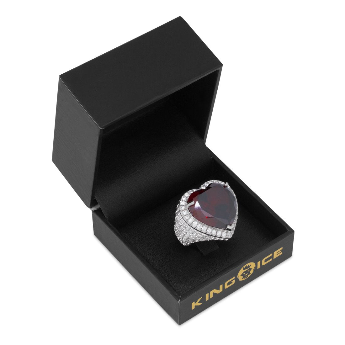 Ruby Heart Ring  in  by King Ice