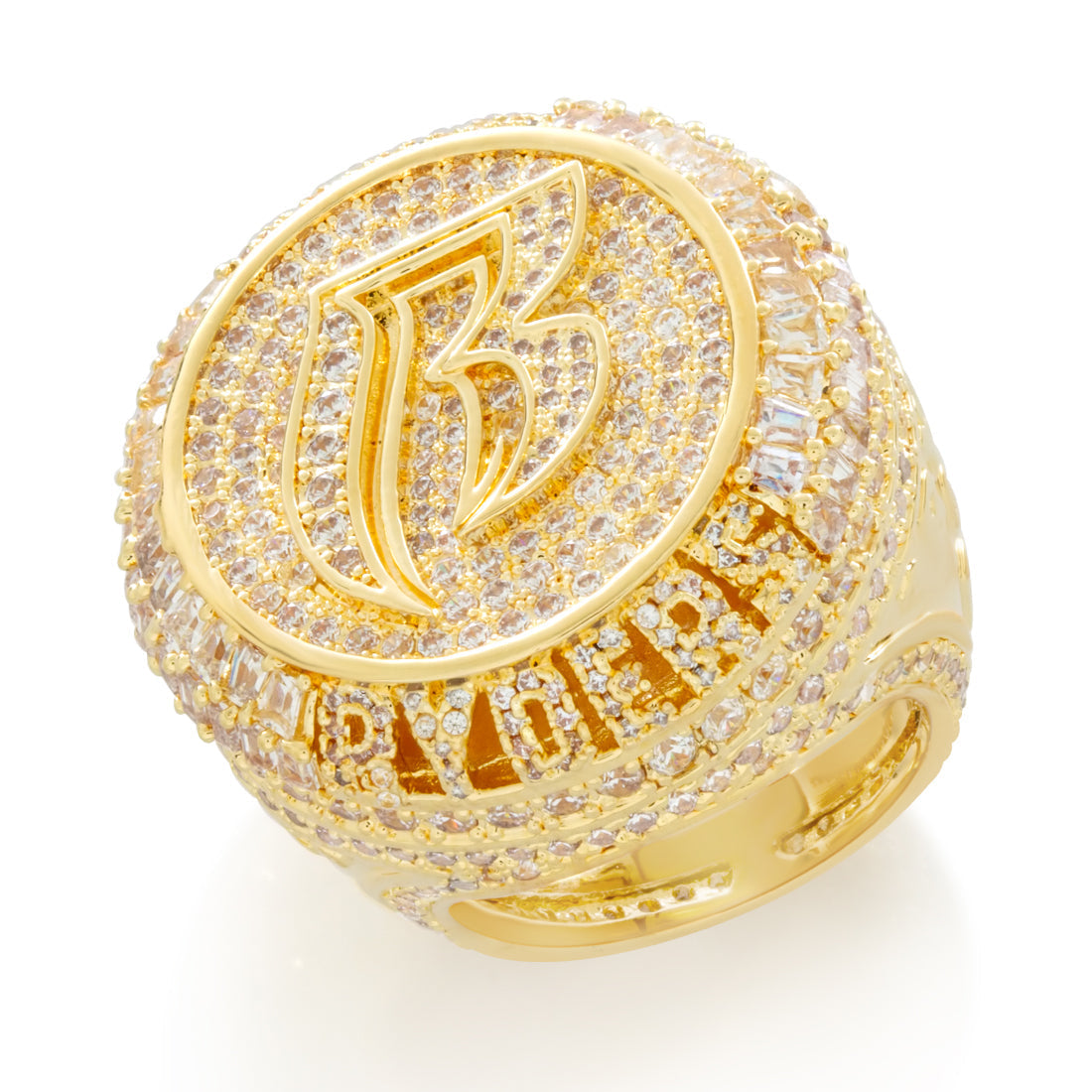 Ruff Ryders x King Ice - Ryde or Die Championship Ring  in  Gold Plated / 14K Gold / 7 by King Ice