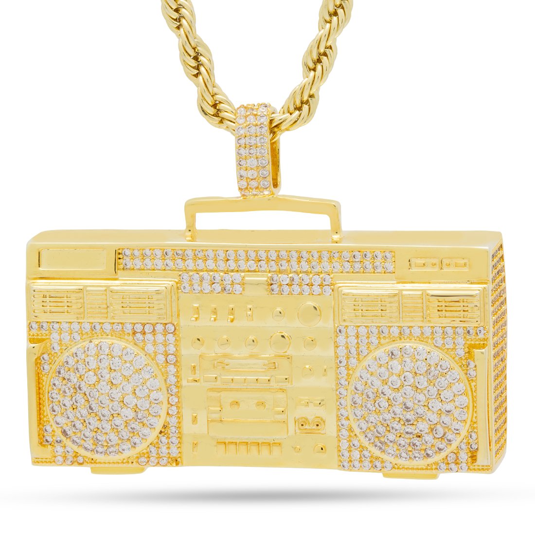 RUN DMC x King Ice - Ghetto Blaster Necklace  in  14K Gold / 1.9" by King Ice