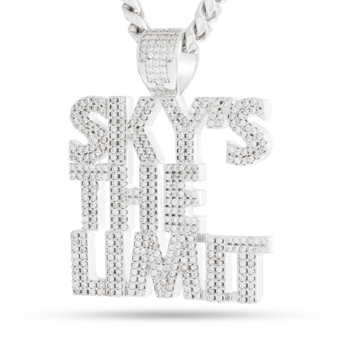 Sky's The Limit Necklace  in  Gold Plated / White Gold / 2" by King Ice