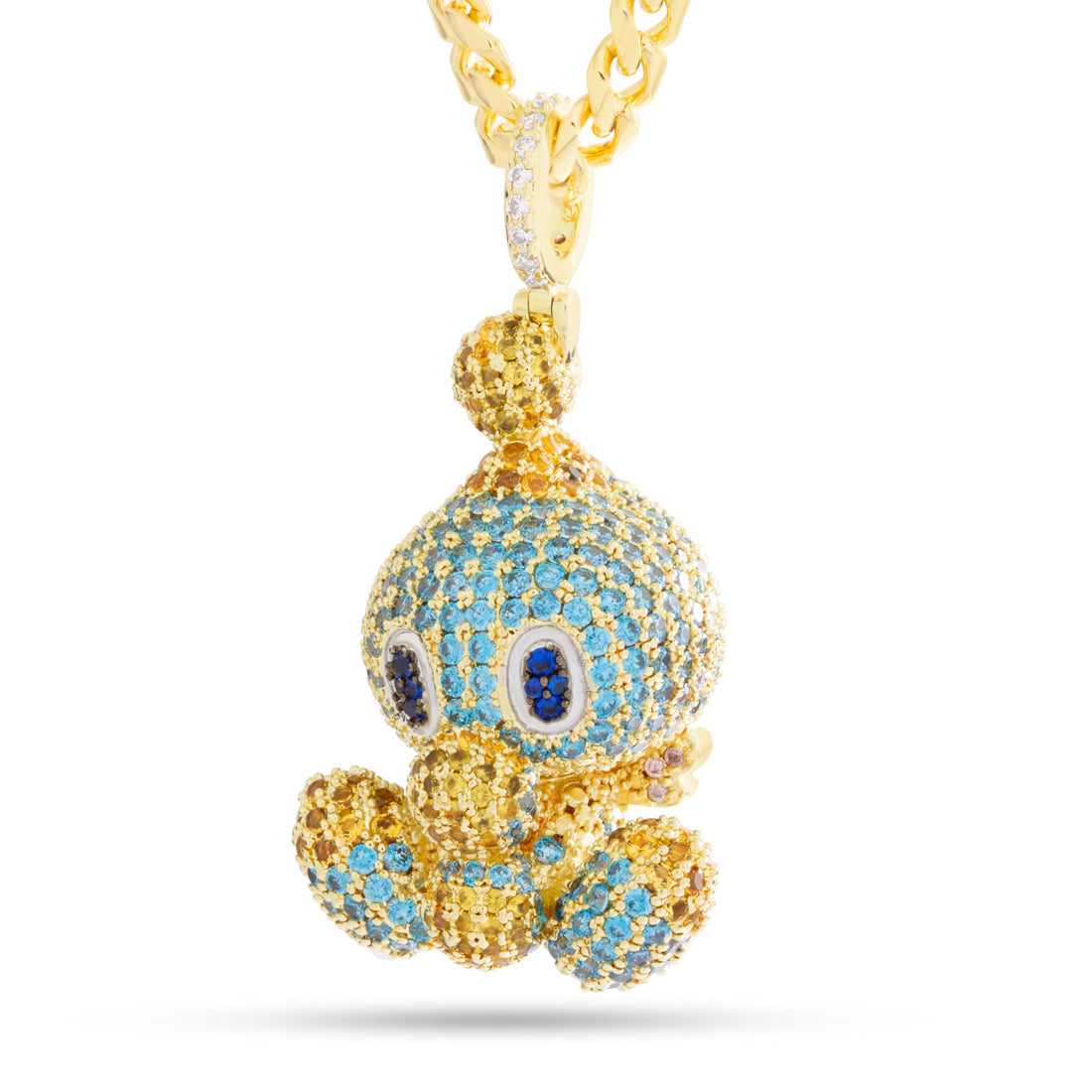 Sonic the Hedgehog x King Ice - Neutral Chao Necklace  in  Gold Plated / 14K Gold / 2.1" by King Ice