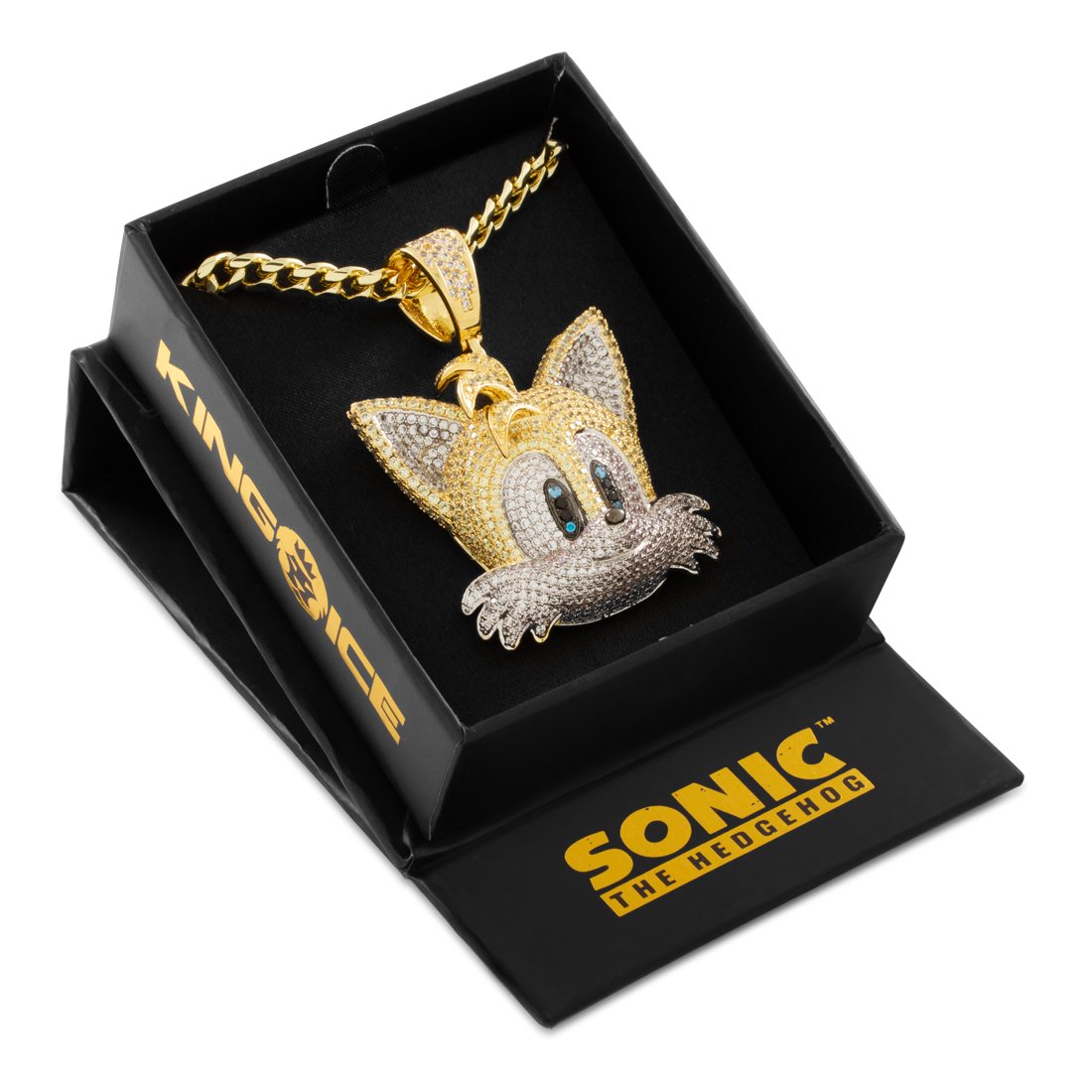 Sonic the Hedgehog x King Ice - Tails Necklace  in  14K Gold / 2.4" by King Ice