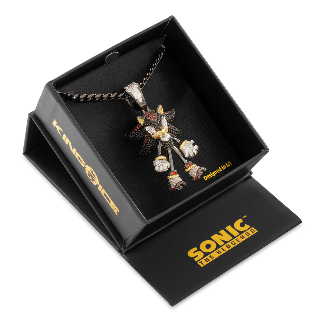 Sonic the Hedgehog x King Ice - Fast Shadow Necklace  in  Black Gold / 2.5" by King Ice