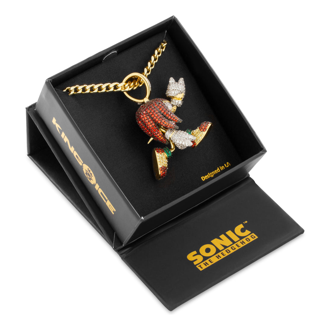 Sonic the Hedgehog x King Ice - Strong Knuckles Necklace  in  14K Gold / 2.1" by King Ice