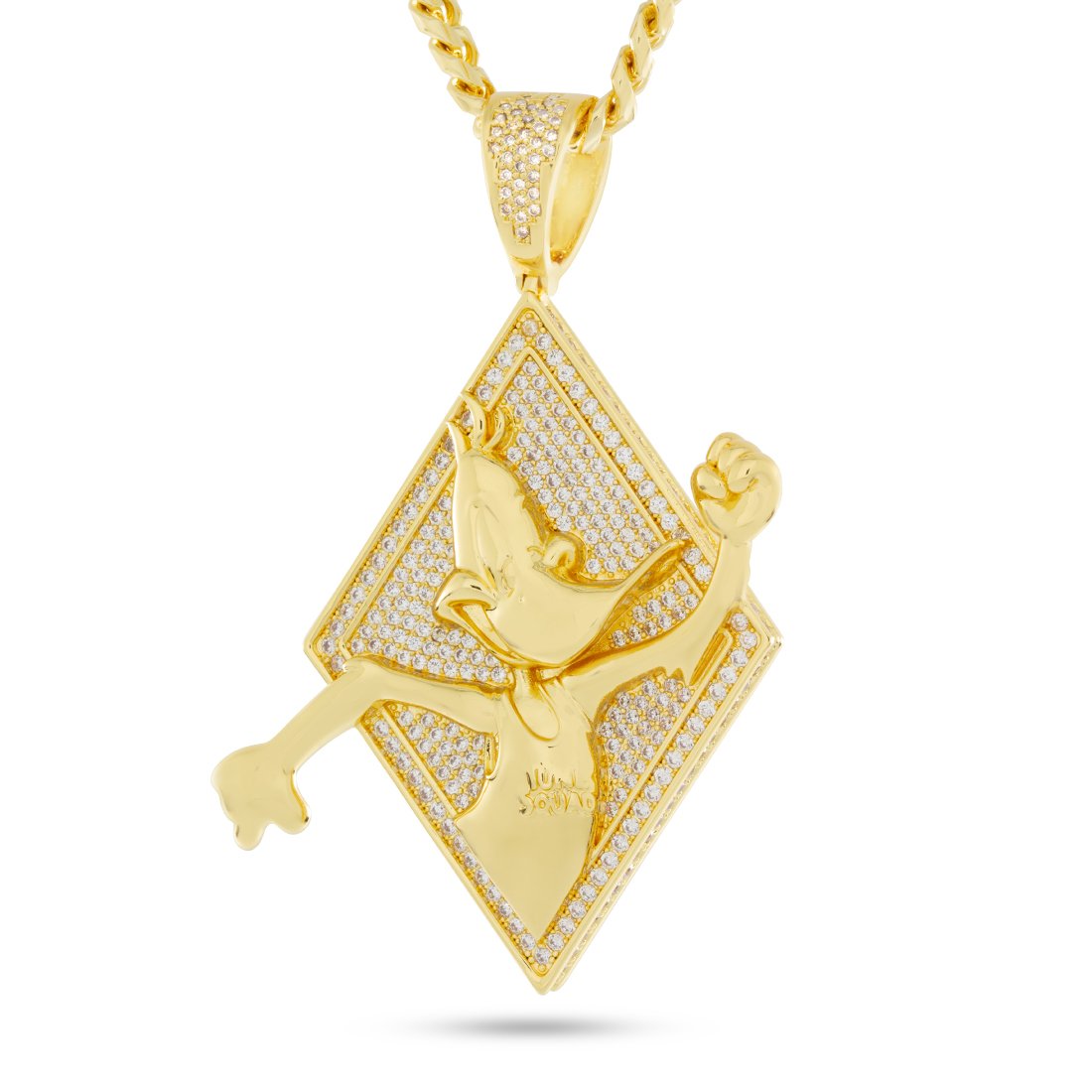 Space Jam x King Ice - Daffy Duck Necklace  in  14K Gold / 2.7" by King Ice