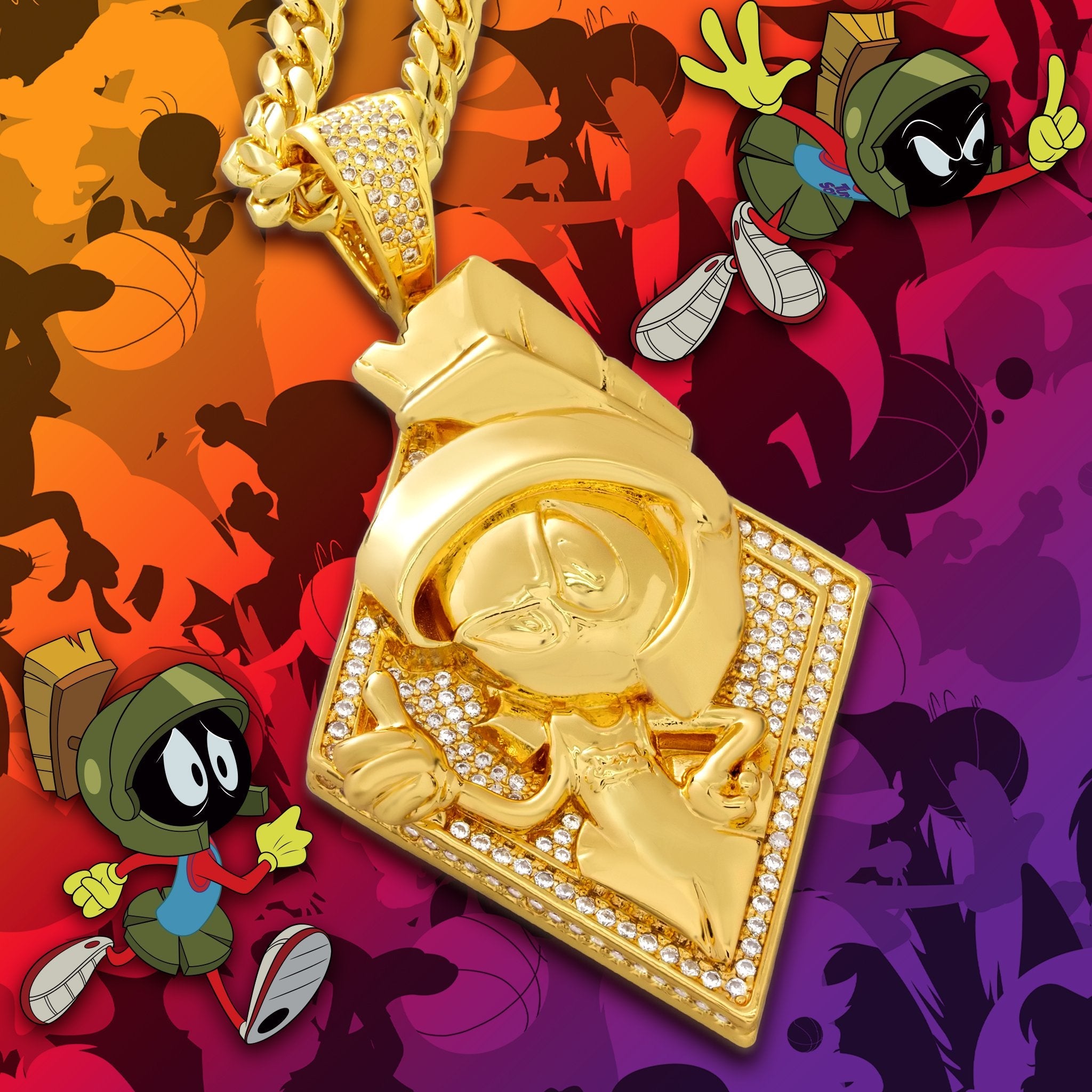 Space Jam x King Ice - Marvin the Martian Necklace  in  by King Ice